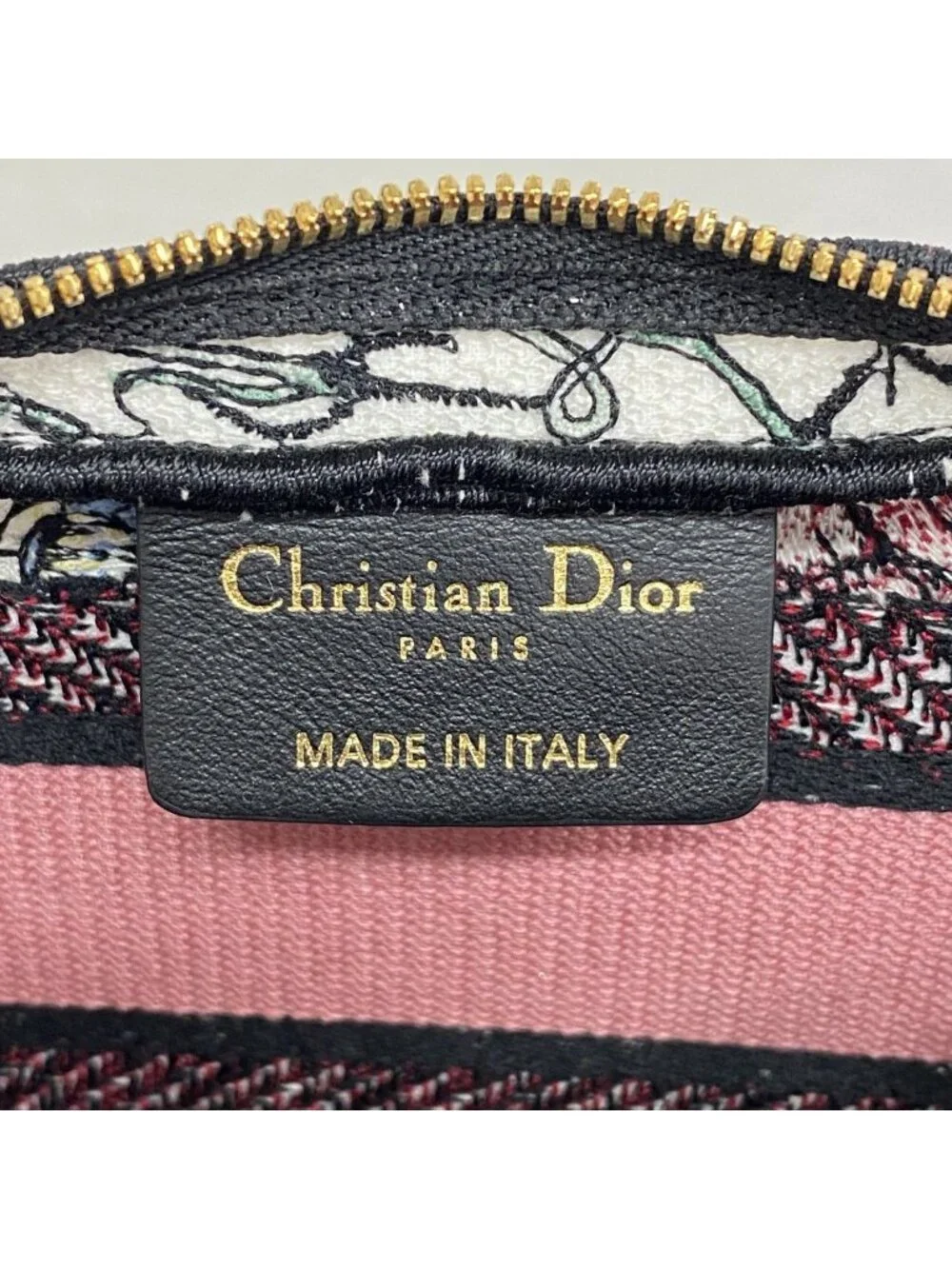 Dior Pouch Canvas White Multicolor Gold